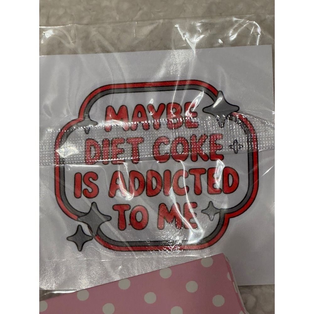 Diet Coke Girly 16 Oz Glass Tumbler Notepad & Sticker Bundle NWT - Picture 5 of 10
